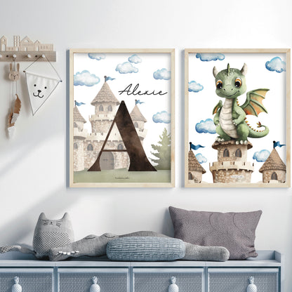 Affiches chambre enfant – Petits dragons - Affiche - Créations Odie