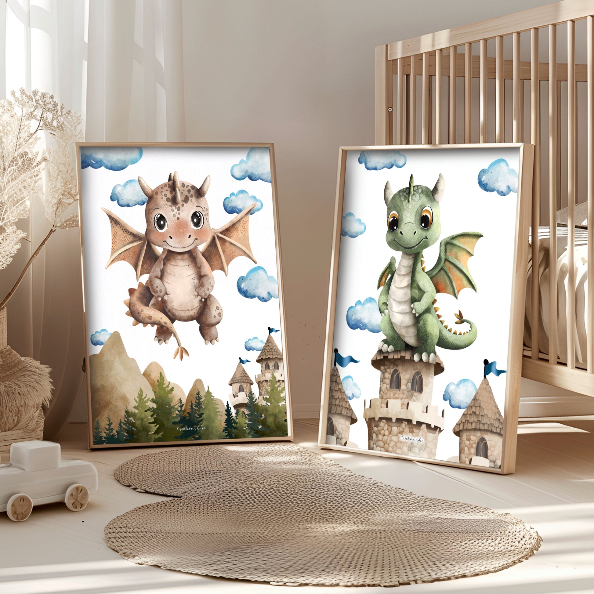 Affiches chambre enfant – Petits dragons - Affiche - Créations Odie