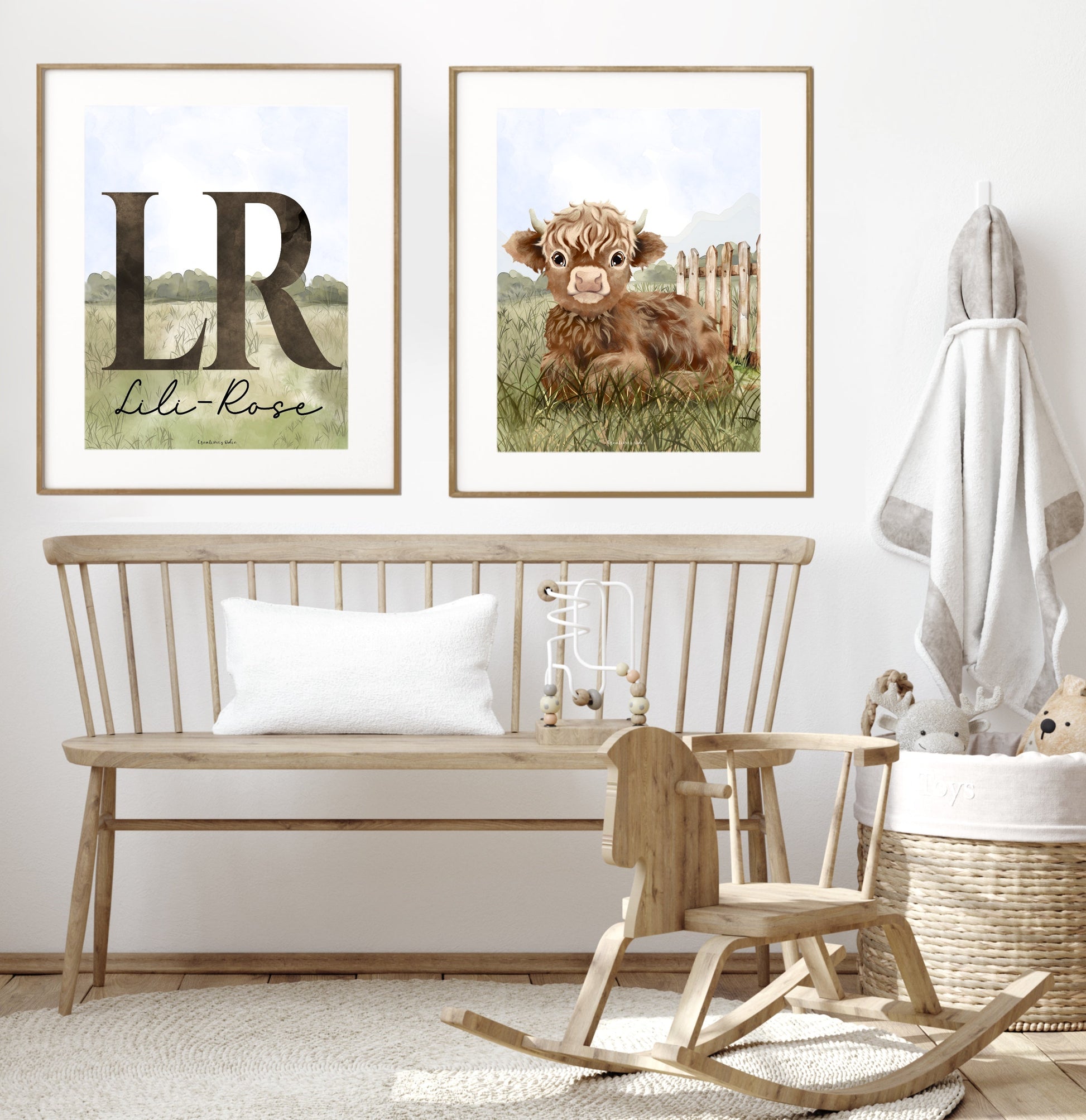 Affiches chambre enfant - Vache Highland - Affiche - Créations Odie