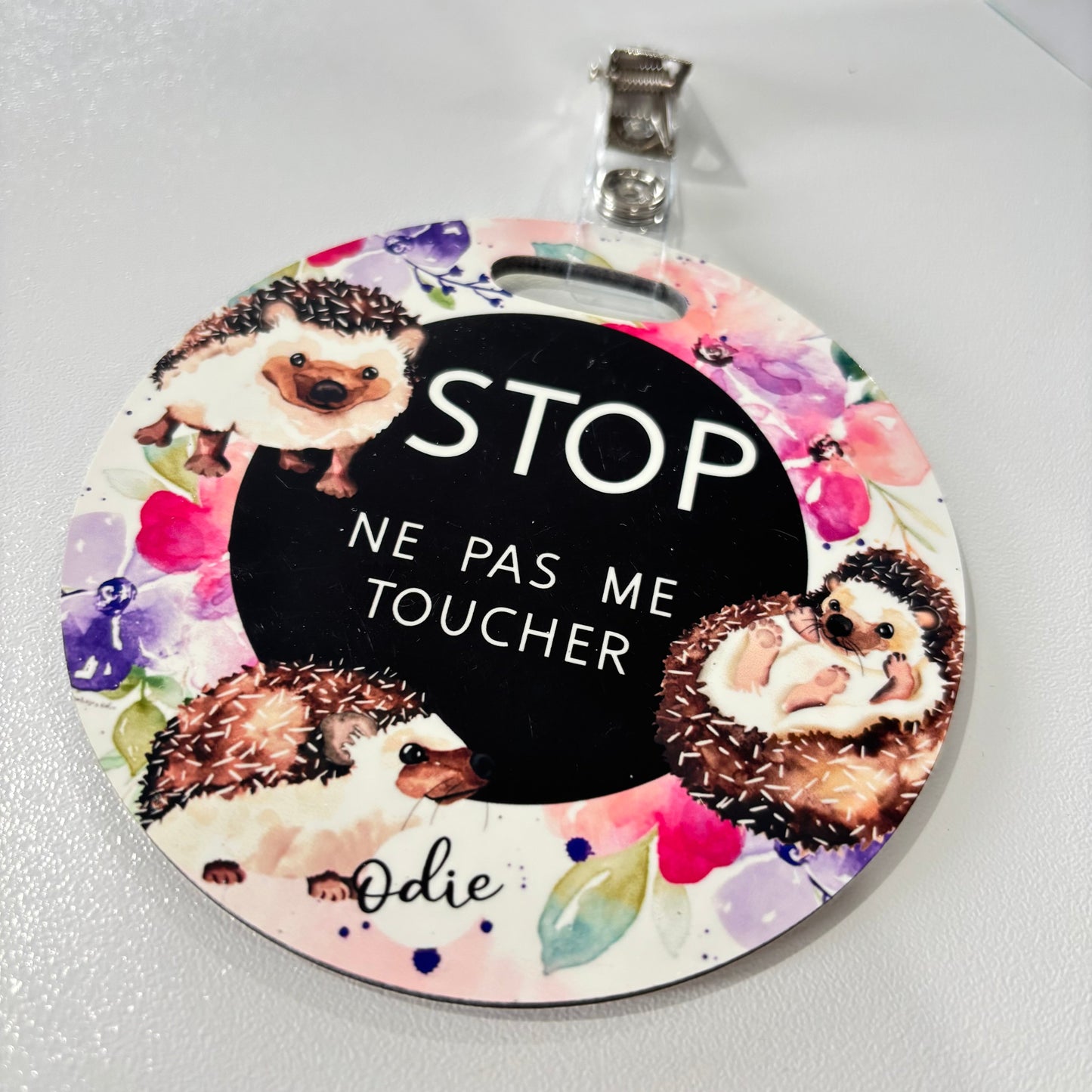 Affichette - Imparfaite - Hérissons et fleurs - Affichette ne pas toucher - Créations Odie