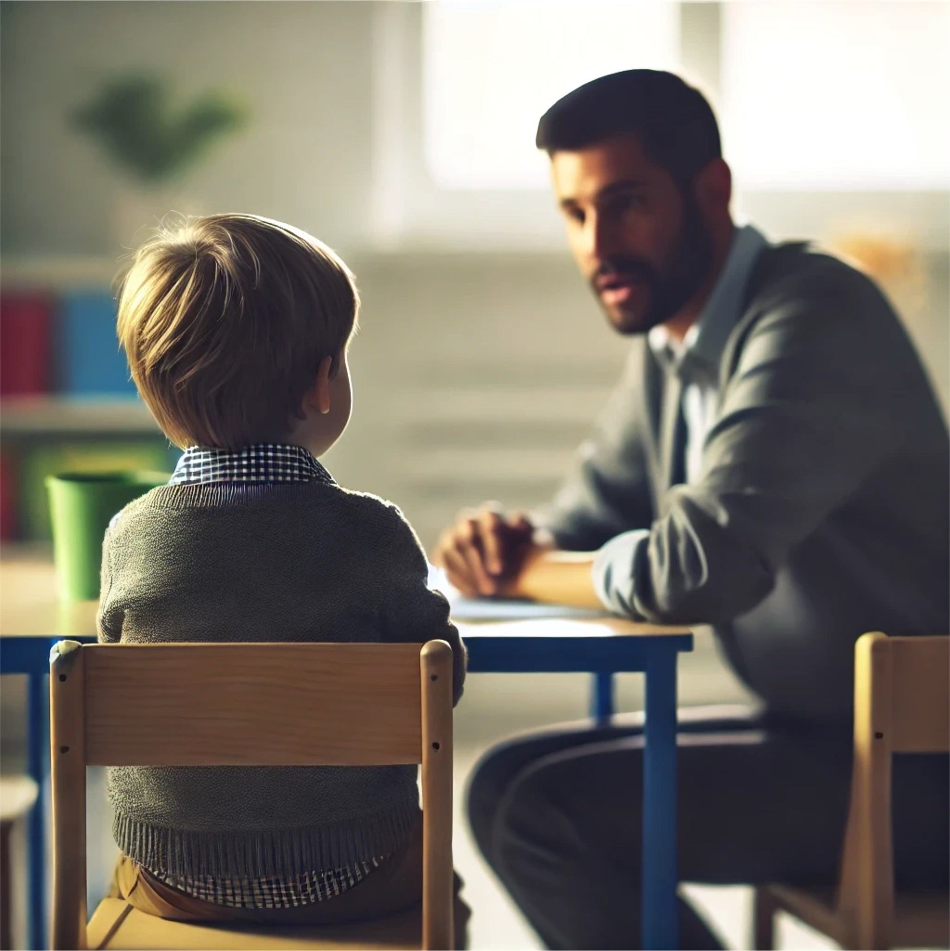 Parent et enfant utilisant les aimants d'émotions pour discuter des sentiments ensemble