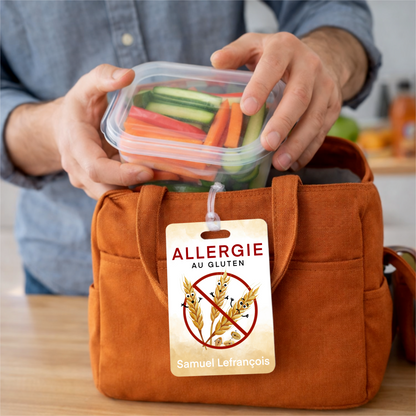 Étiquette durable d’alerte allergie gluten personnalisée