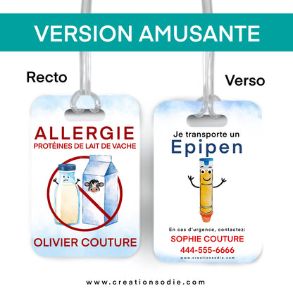 Étiquette d’alerte - Protéines de lait de vache