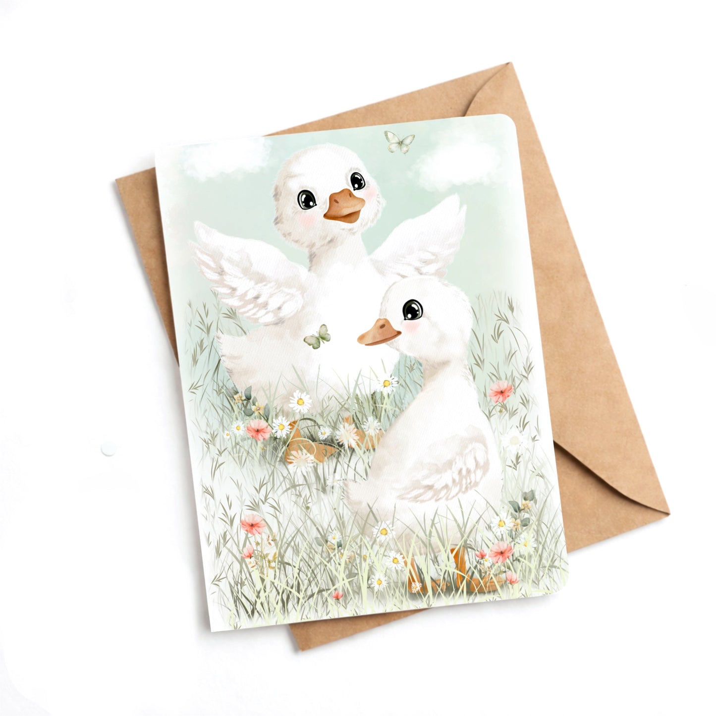 Carte - Les petites oies blanches - Carte de voeux - Créations Odie