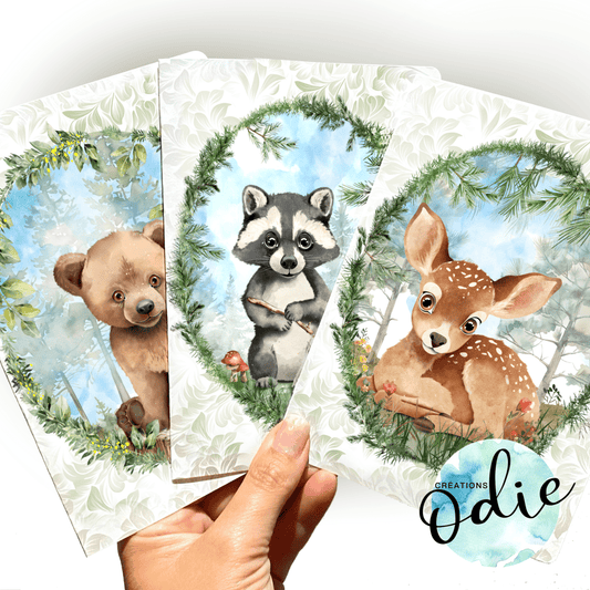 Carte - Trio animaux de la forêt - Carte de voeux - Créations Odie