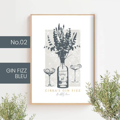 Cocktails classiques - bleu - Créations Odie