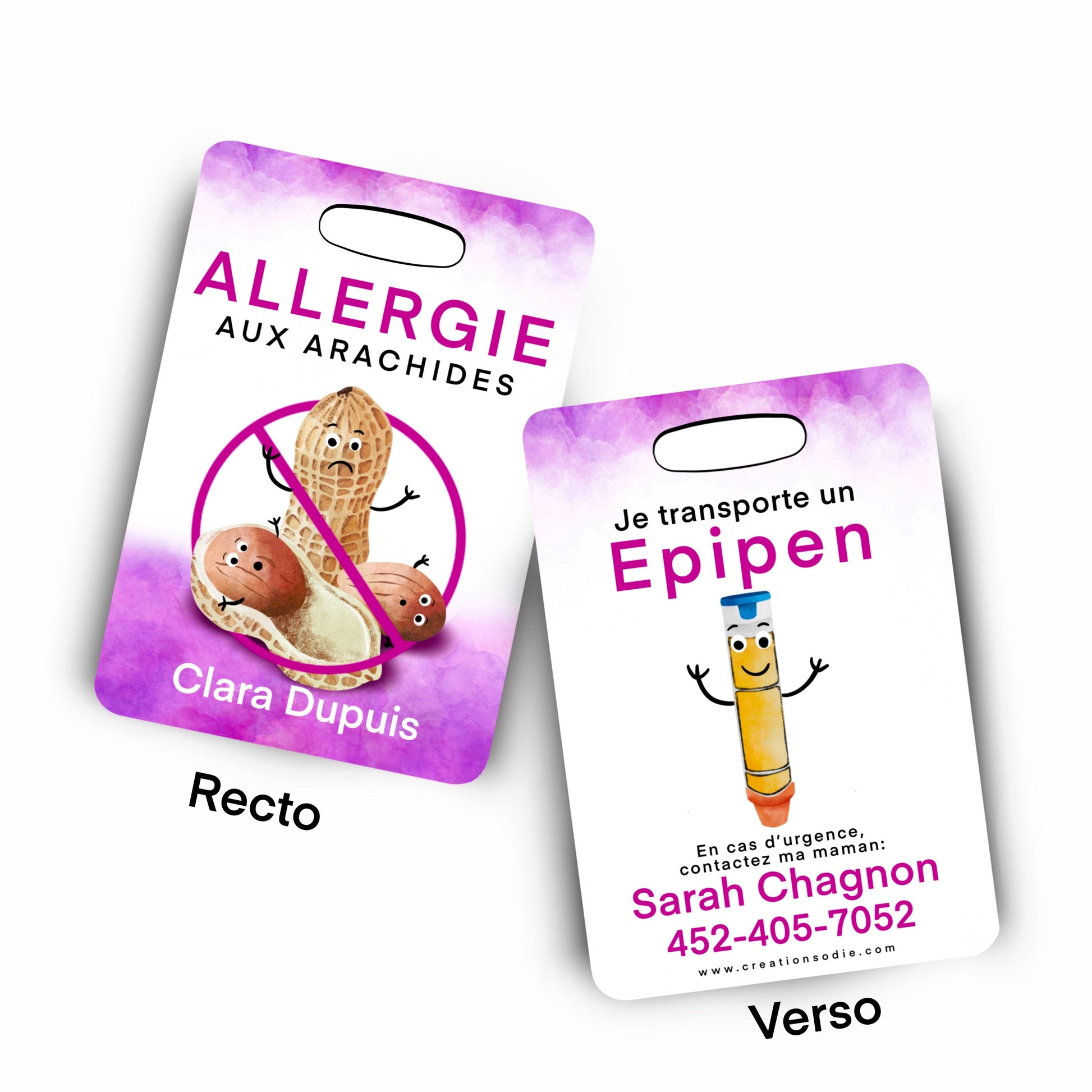 Étiquette d’alerte - Allergie aux arachides - Créations Odie