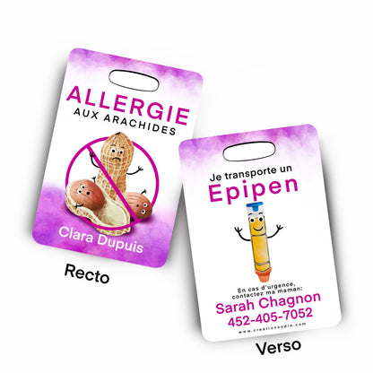 Étiquette d’alerte - Allergie aux arachides - Créations Odie