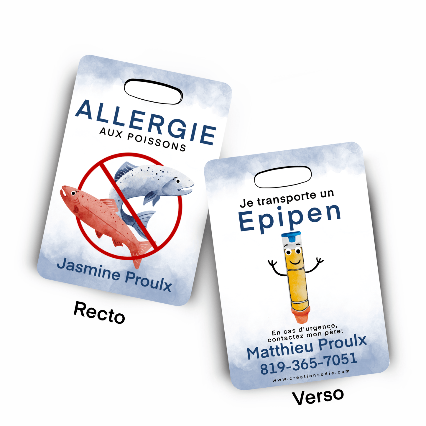 Étiquette d’alerte - Allergie aux poissons - Créations Odie