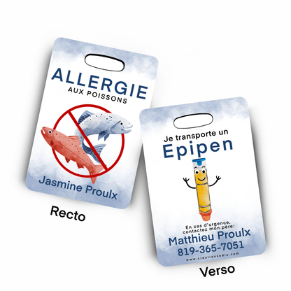 Étiquette d’alerte - Allergie aux poissons - Créations Odie