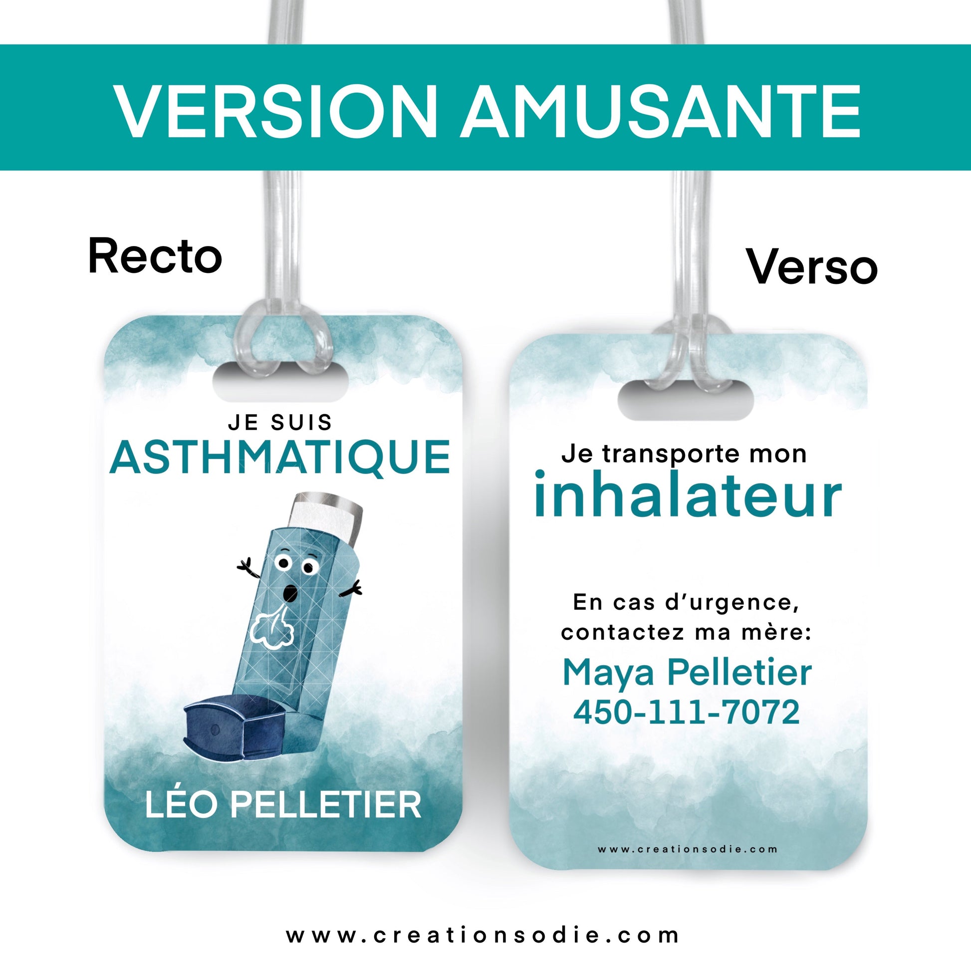 Étiquette d’alerte - Asthme - Créations Odie