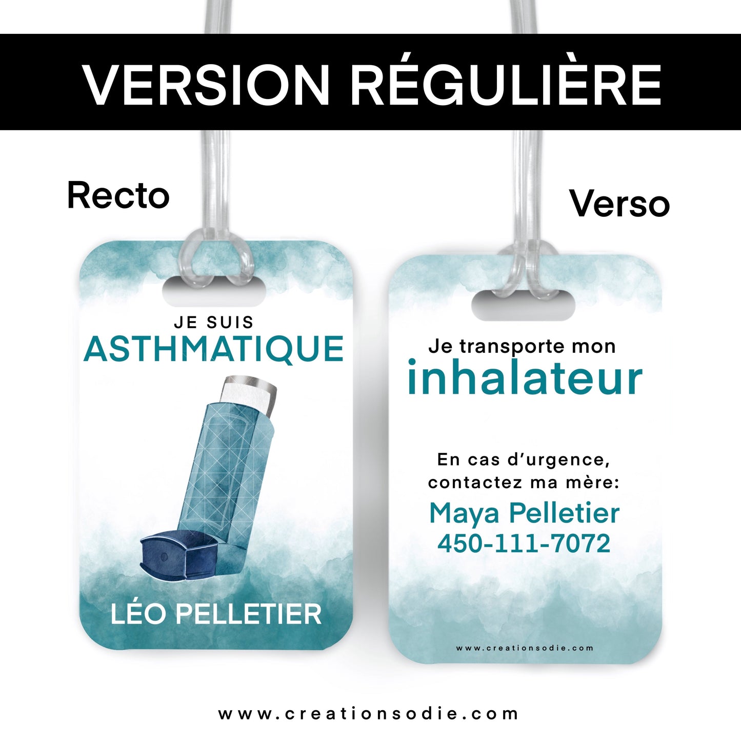 Étiquette d’alerte - Asthme - Créations Odie