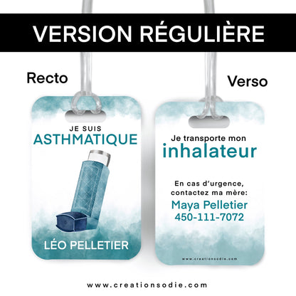 Étiquette d’alerte - Asthme - Créations Odie
