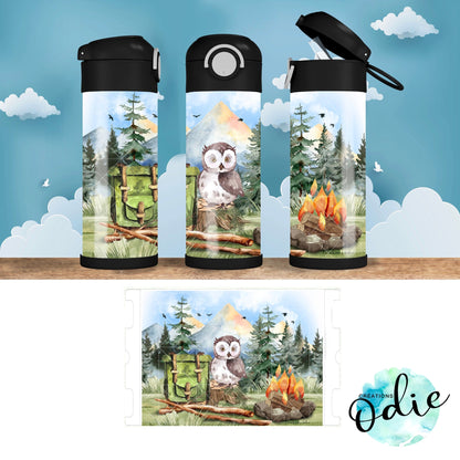 Gourde thermos - Camping en montagne - Verre isotherme - Créations Odie