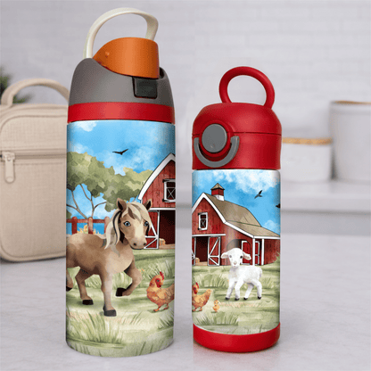 Gourde thermos - La ferme - Verre isotherme - Créations Odie