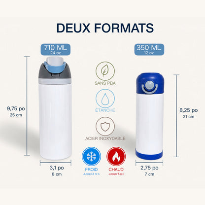 Gourde thermos - Les petites oies - Verre isotherme - Créations Odie