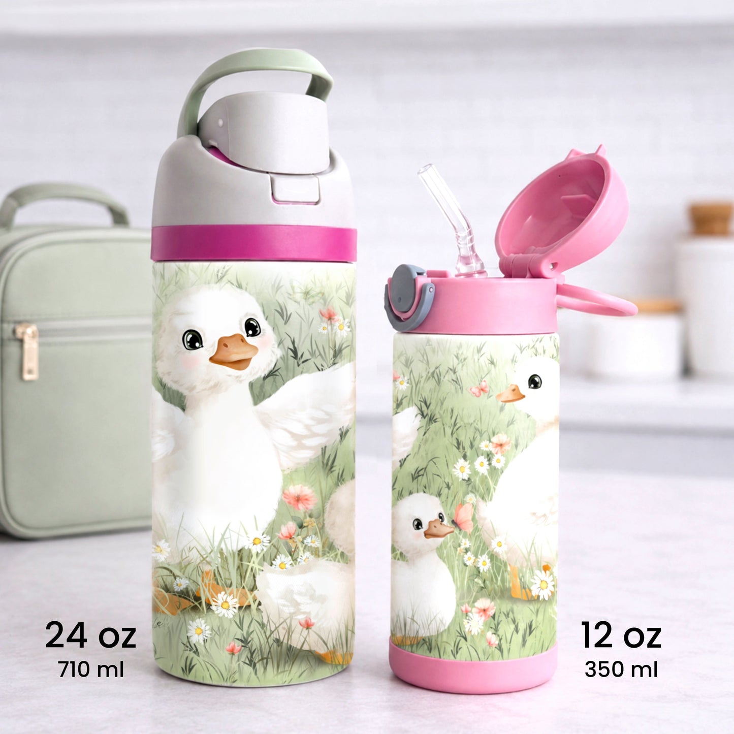 Gourde thermos - Les petites oies - Verre isotherme - Créations Odie