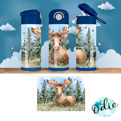 Gourde thermos - L'Orignal - Verre isotherme - Créations Odie