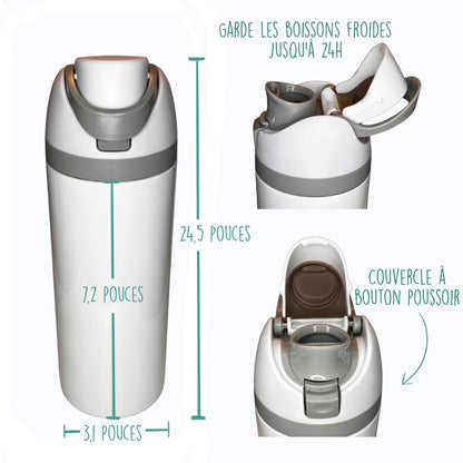 Gourde thermos - Machineries - Verre isotherme - Créations Odie