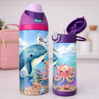 Gourde thermos - Nautique - Verre isotherme - Créations Odie