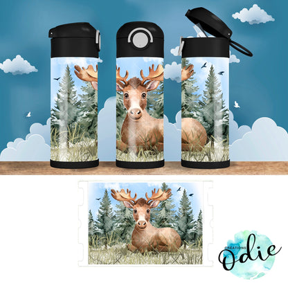 Gourde thermos thème orignal, deuxième angle
