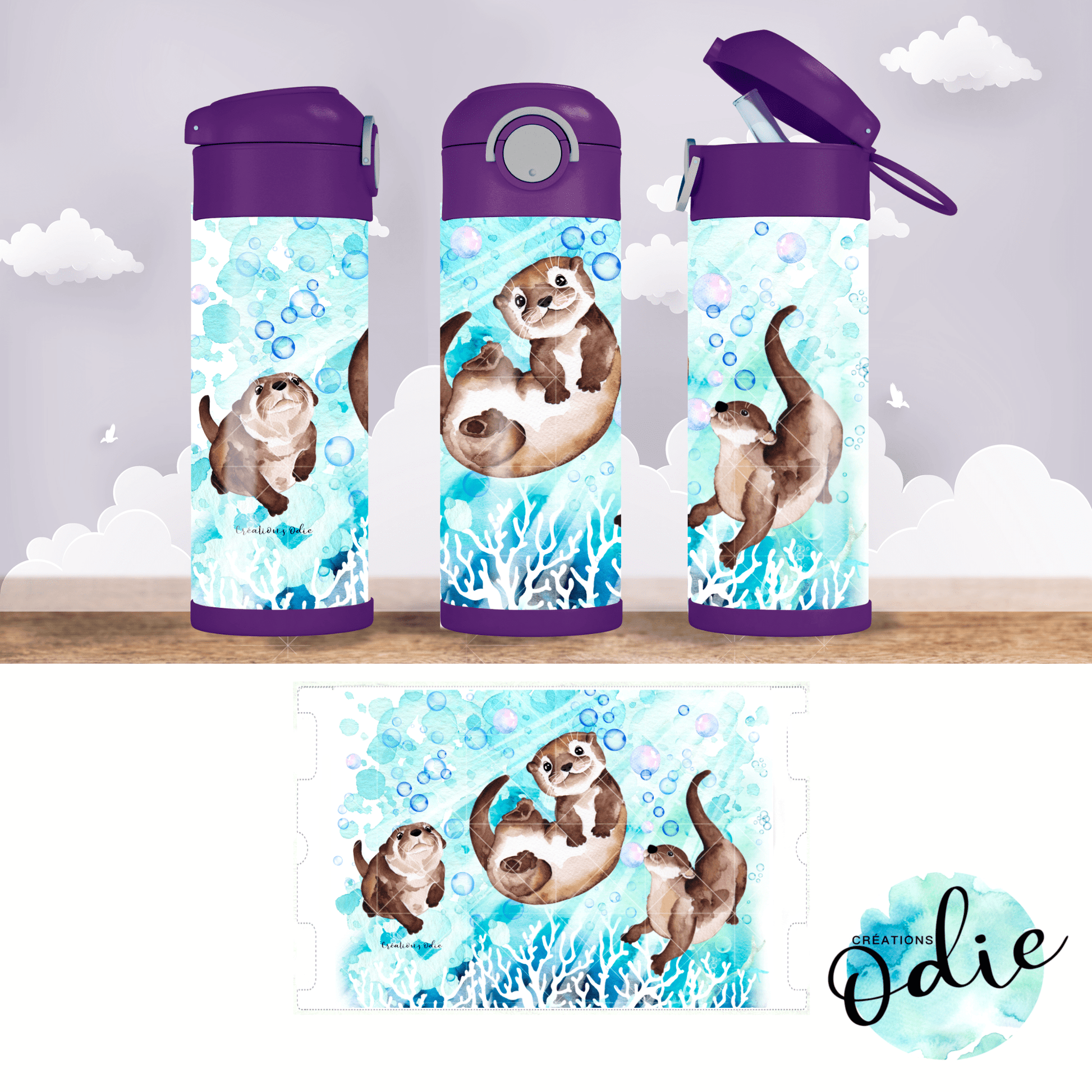 Gourdes thermos 12 oz - Créations Odie