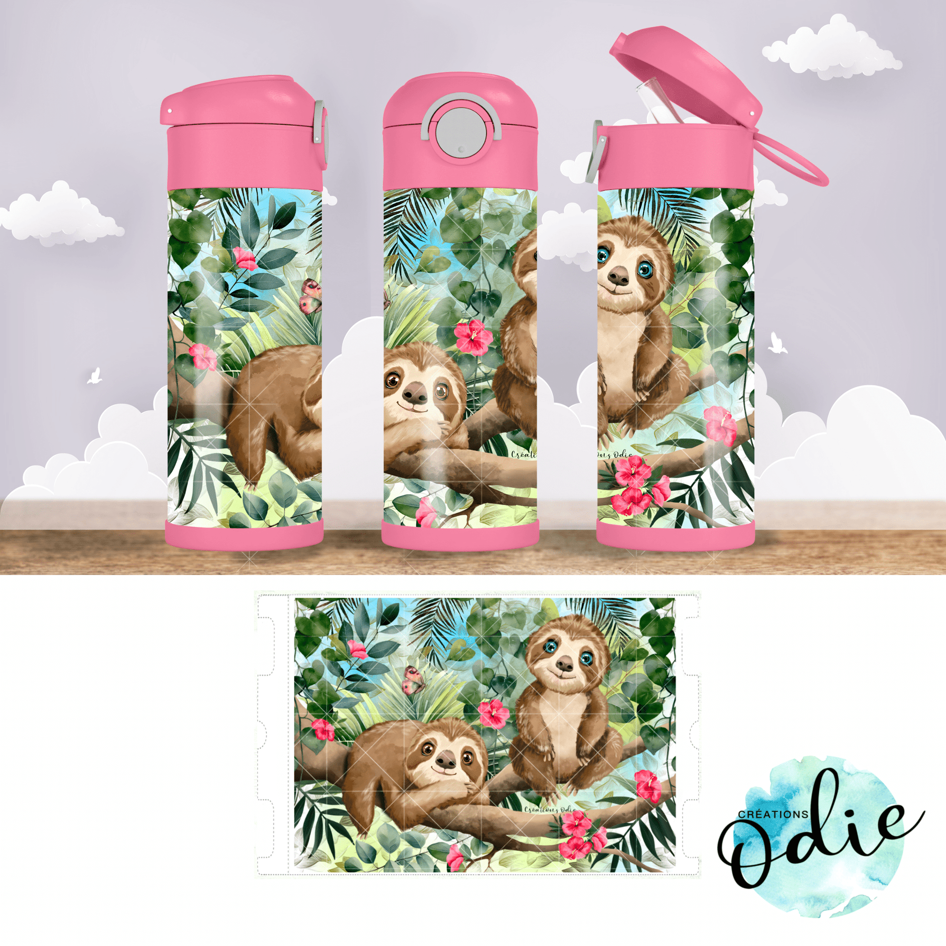 Gourdes thermos 12 oz - Créations Odie