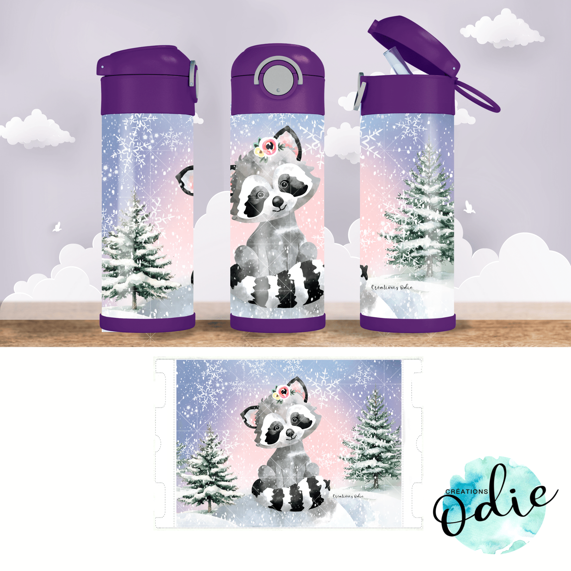 Gourdes thermos 12 oz - Créations Odie