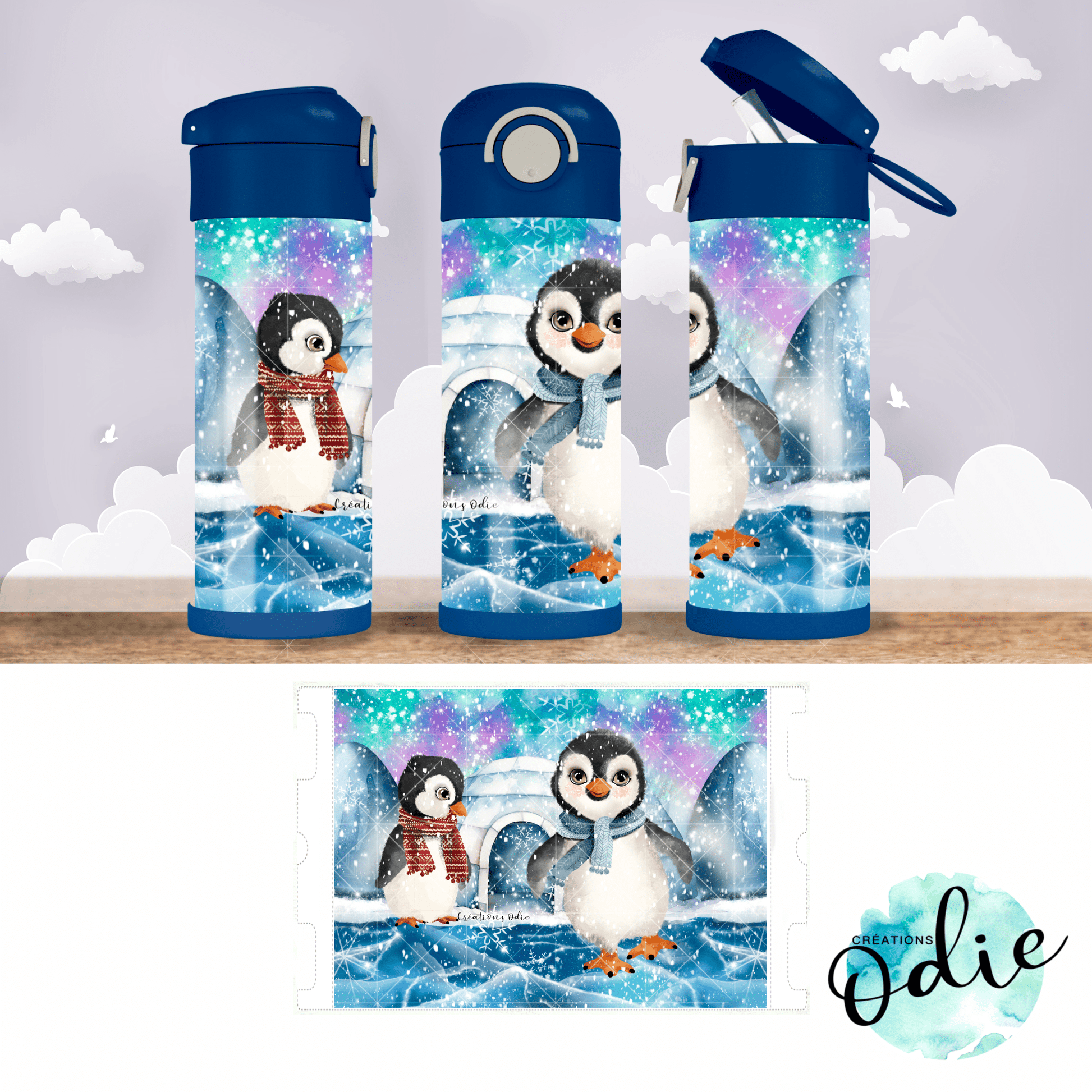 Gourdes thermos 12 oz - Créations Odie