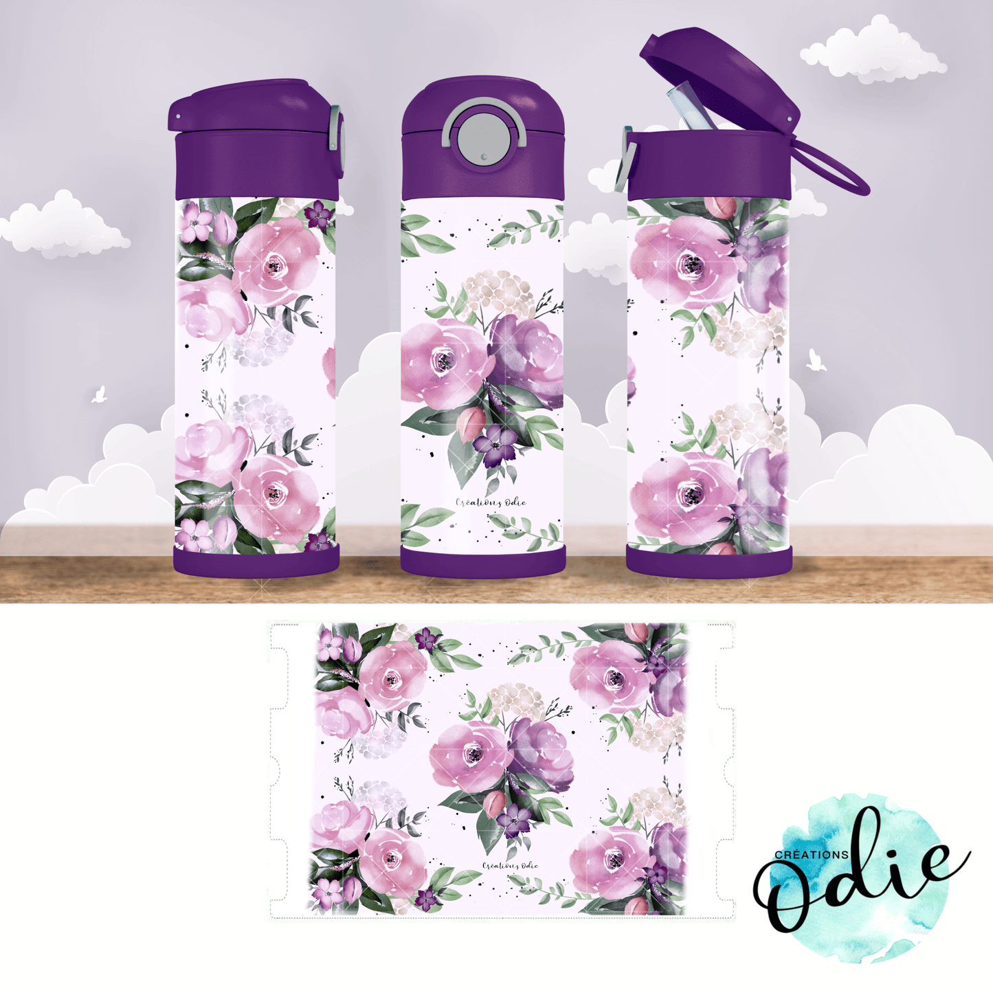 Gourdes thermos 12 oz - Créations Odie