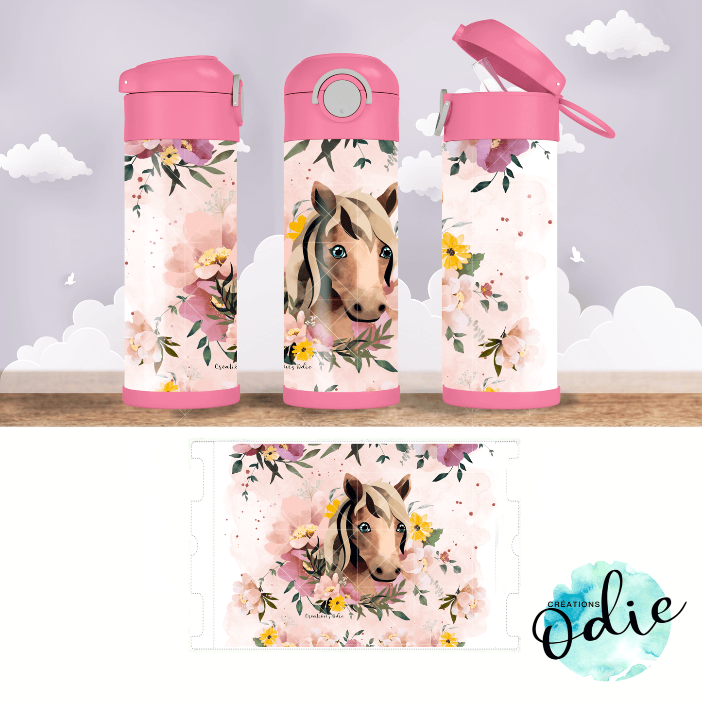 Gourdes thermos 12 oz - Créations Odie
