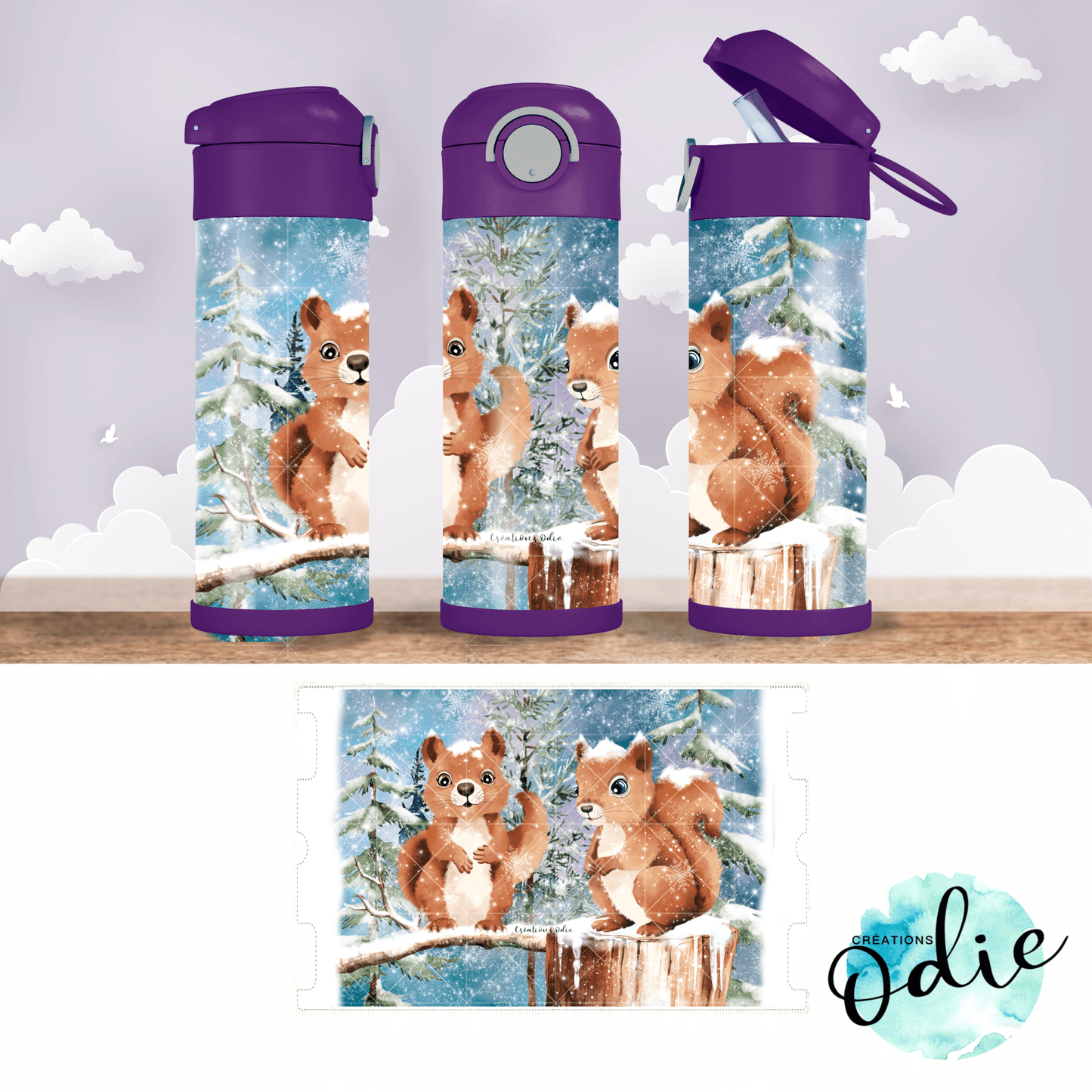 Gourdes thermos 12 oz - Créations Odie