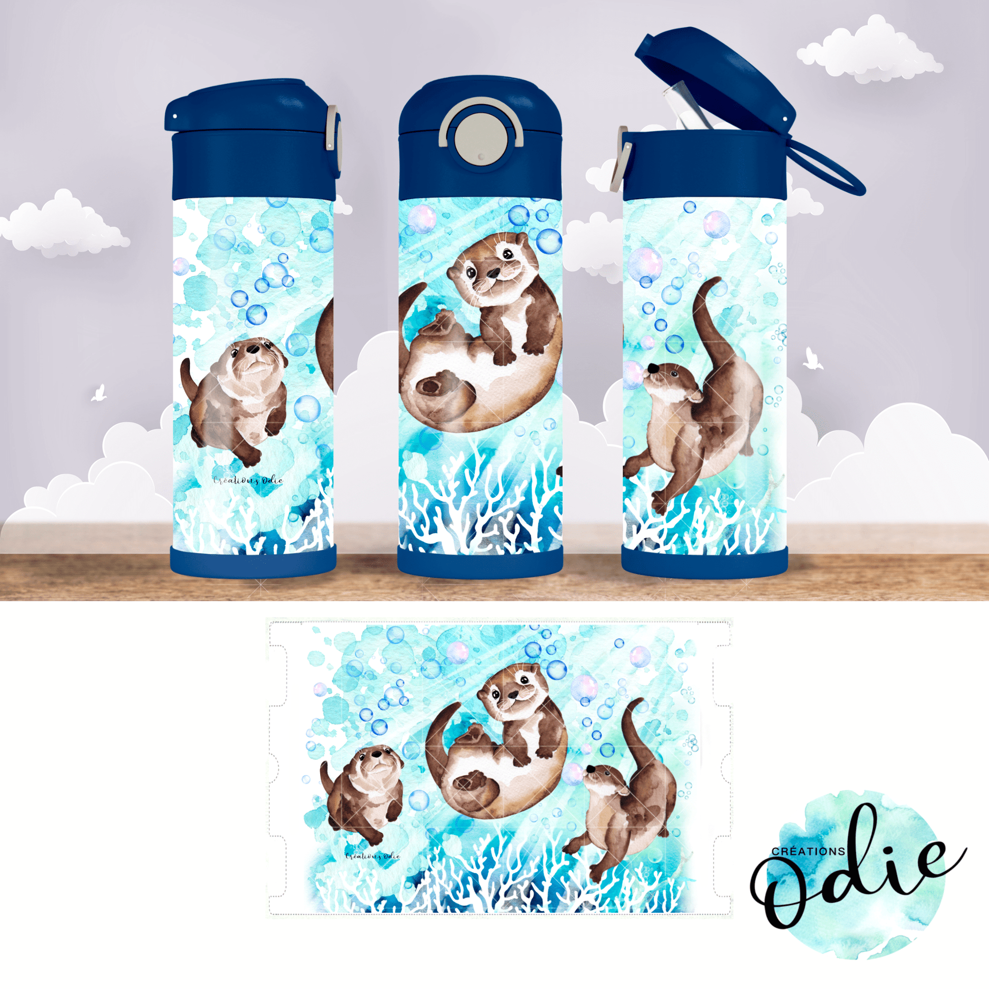 Gourdes thermos 12 oz - Créations Odie