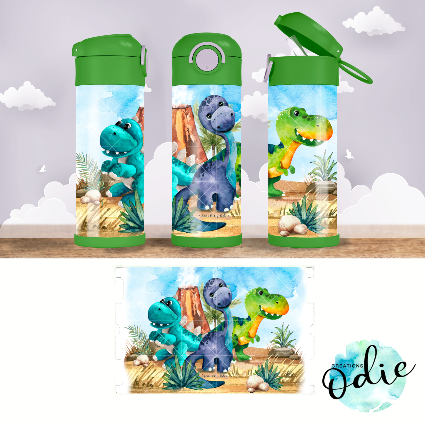 Gourdes thermos 12 oz - Créations Odie