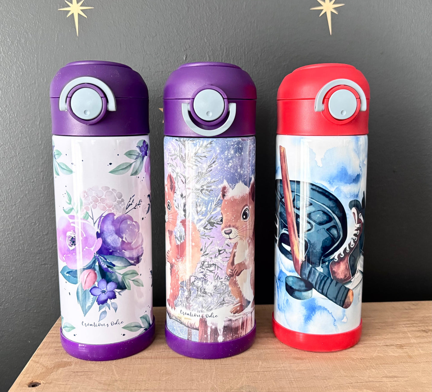 Gourdes thermos 12 oz - Créations Odie