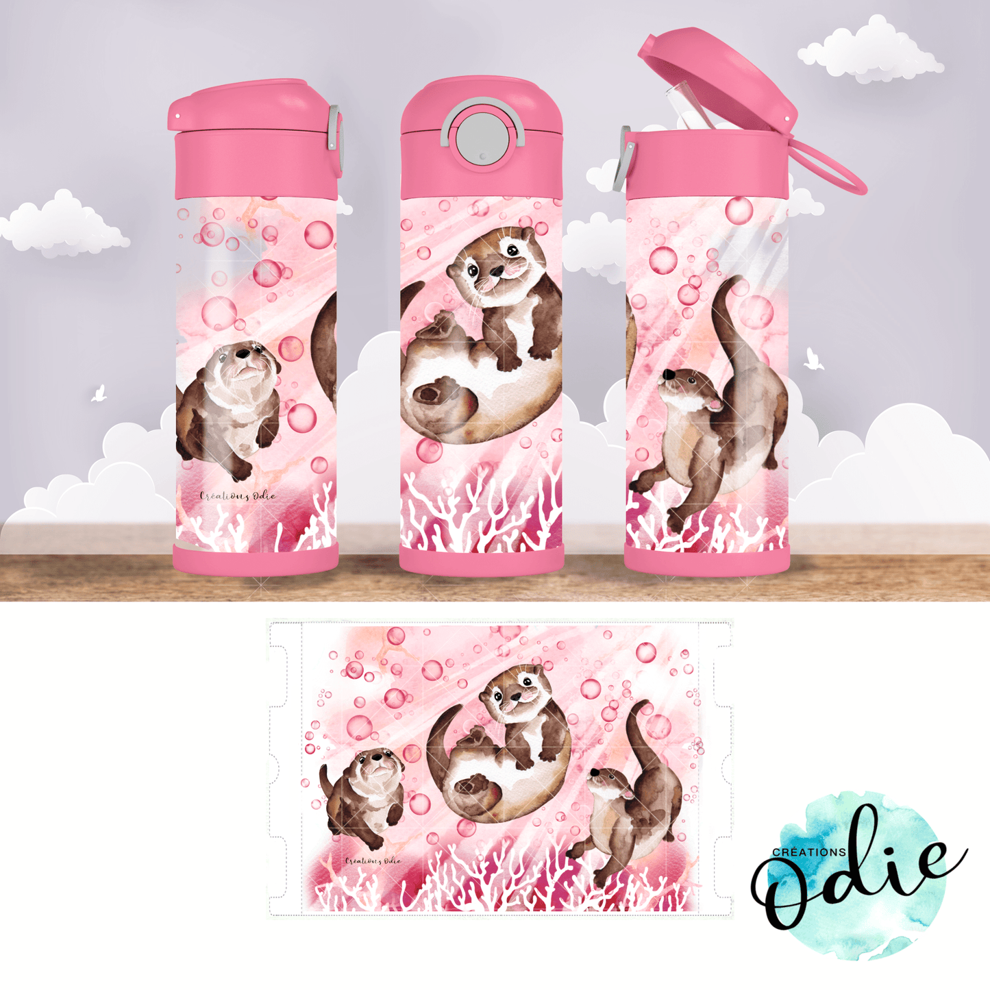 Gourdes thermos 12 oz - Créations Odie