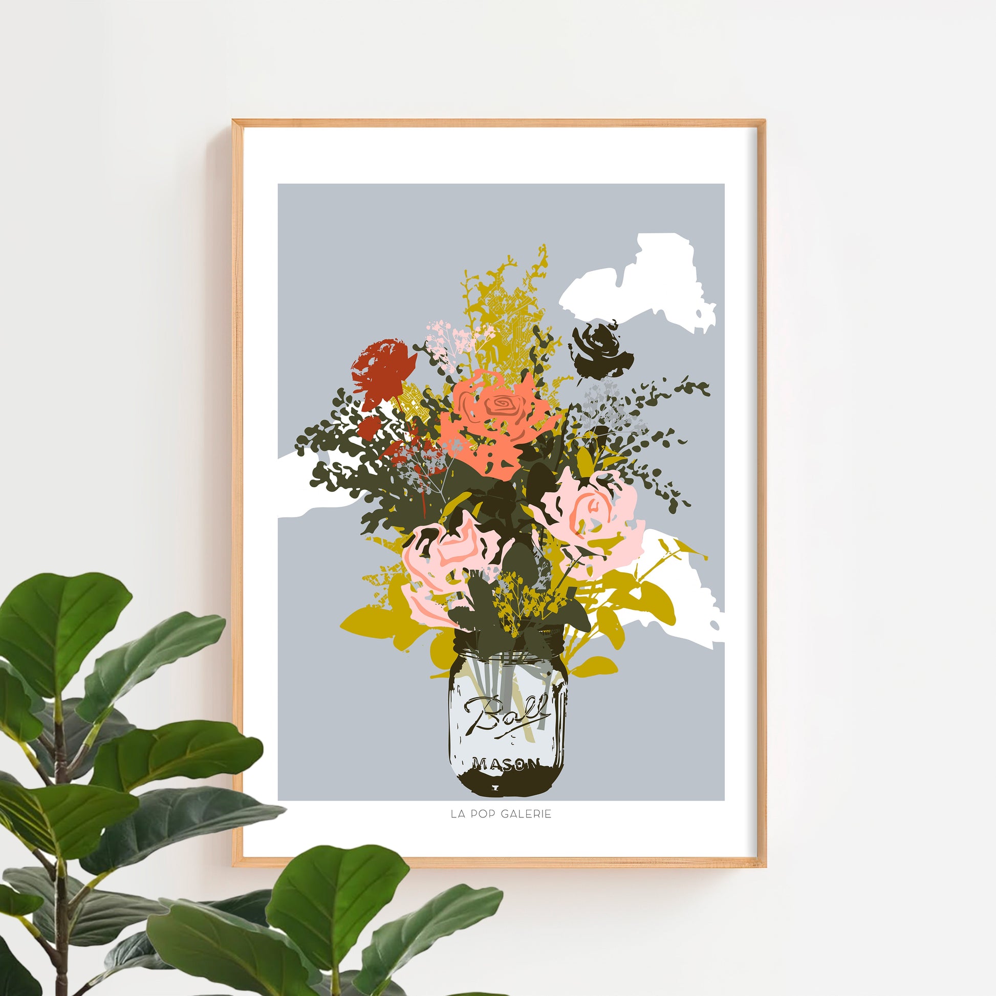 Montréal Pot Mason & Fives Roses en fleurs - Créations Odie