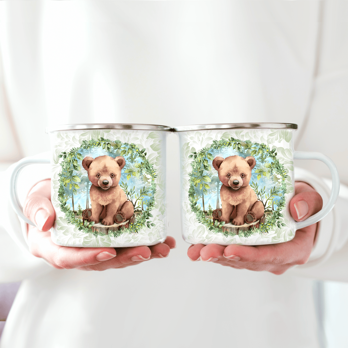 Tasse en acier émaillé - Ourson de la forêt - Tasse - Créations Odie