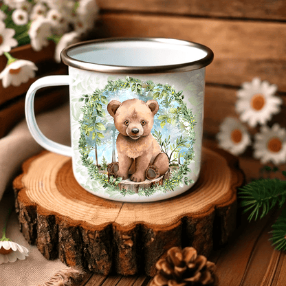 Tasse en acier émaillé - Ourson de la forêt - Tasse - Créations Odie