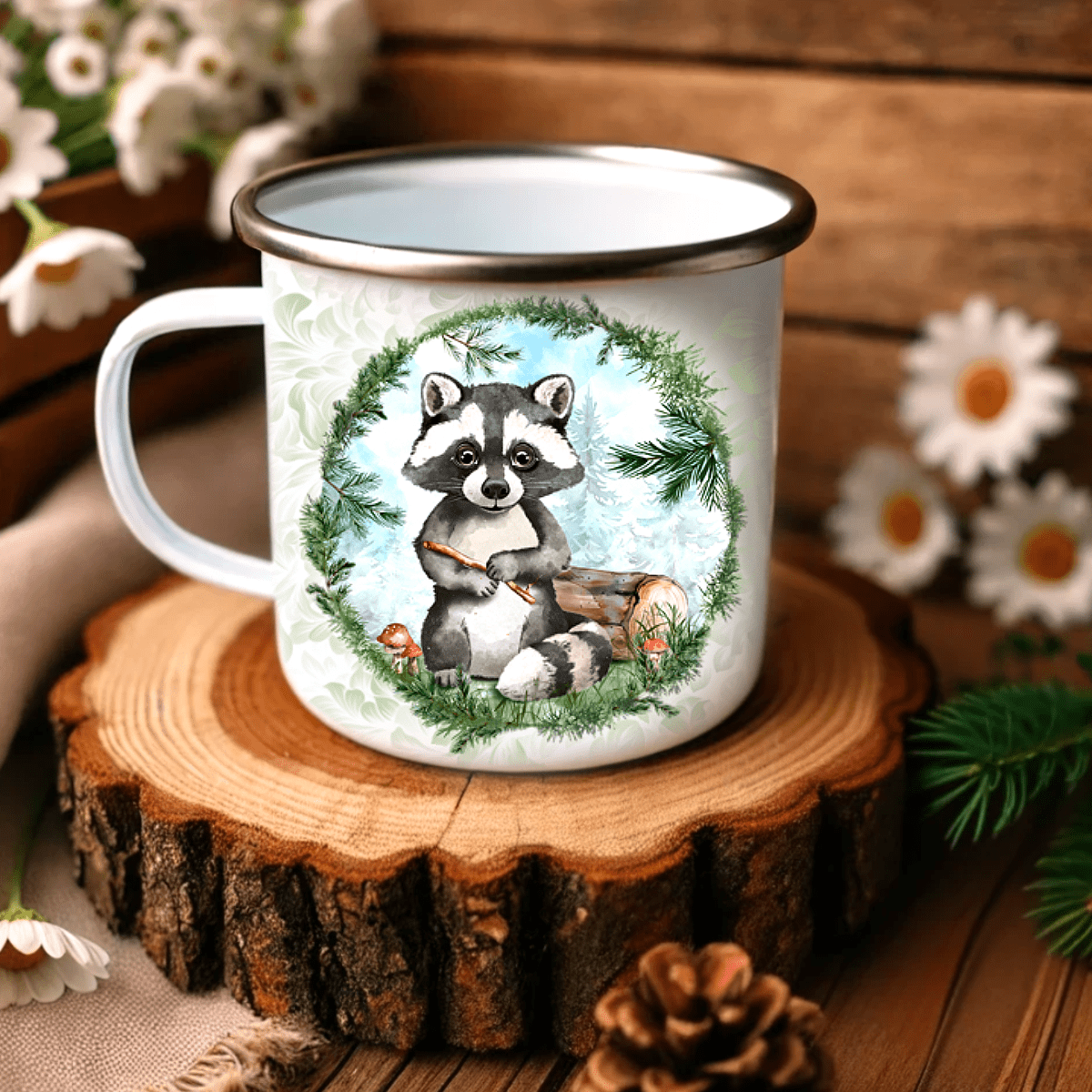 Tasse en acier émaillé - Raton de la forêt - Tasse - Créations Odie