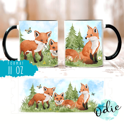 Tasse Renards dans le pré - Tasse - Créations Odie