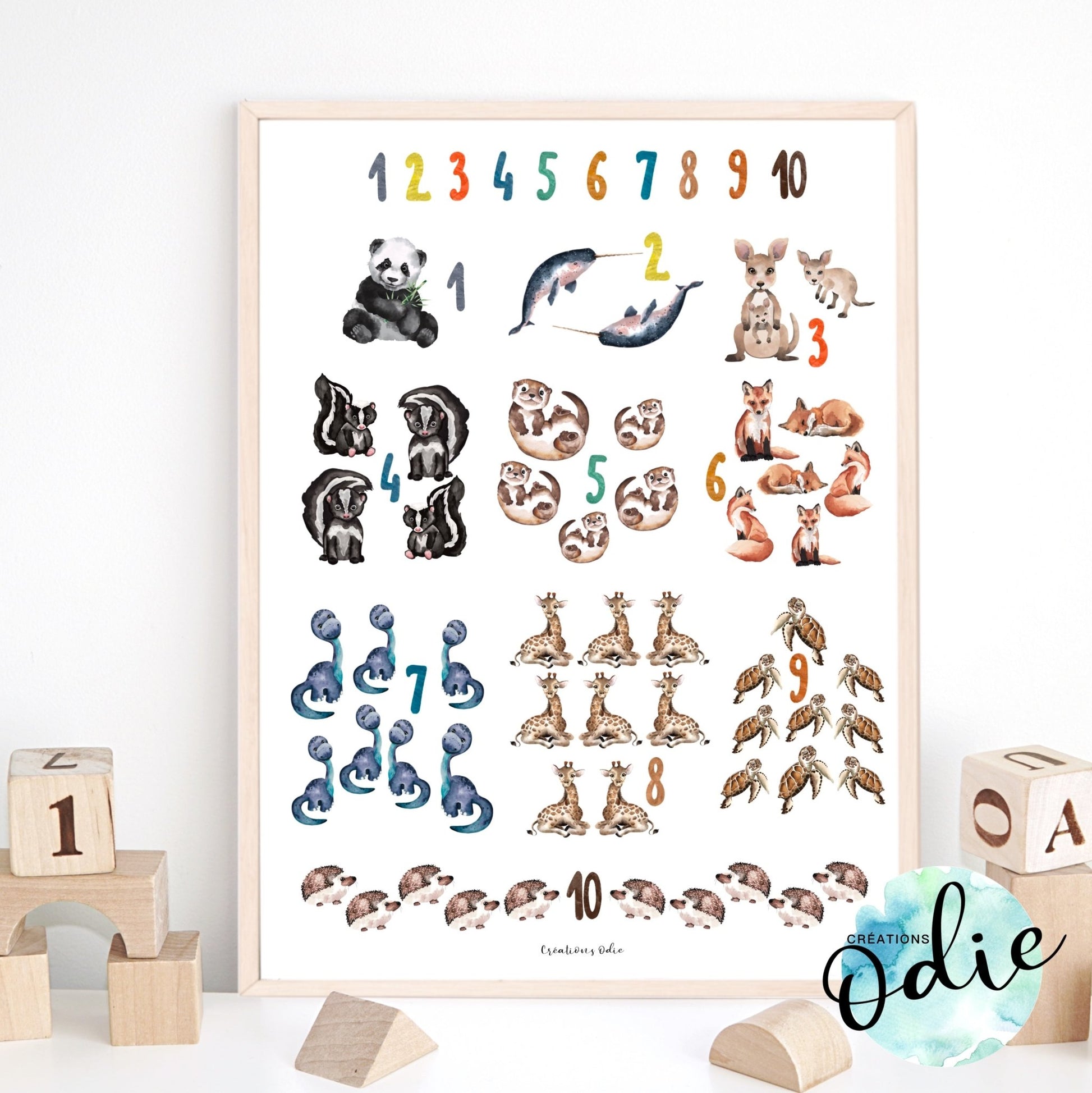 Affiche - Abécédaire 16 X 20 pouces - Vinyle souple & résistant - Affiche - Créations Odie