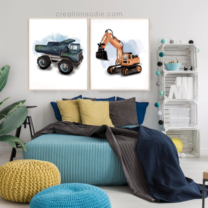 Affiche - Camion et tracteur - Affiche - Créations Odie