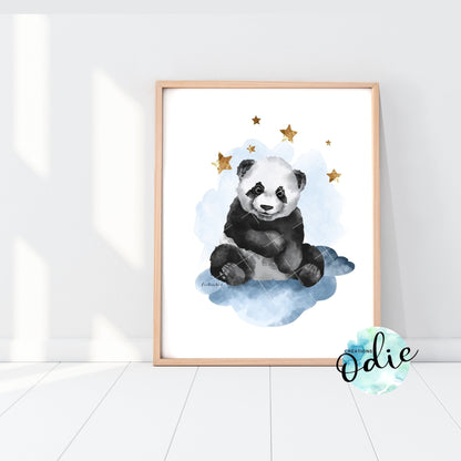 Affiche - Panda sous les étoiles - Affiche - Créations Odie