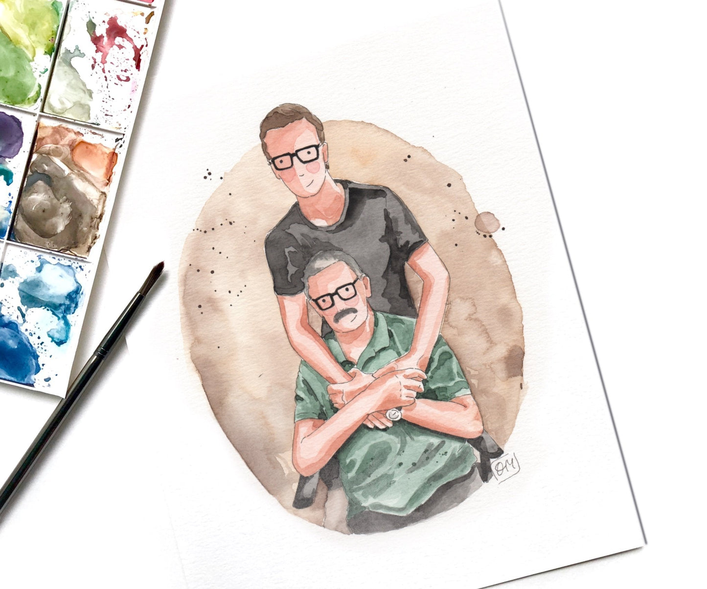 Portrait aquarelle personnalisé pour rendre hommage à un proche
