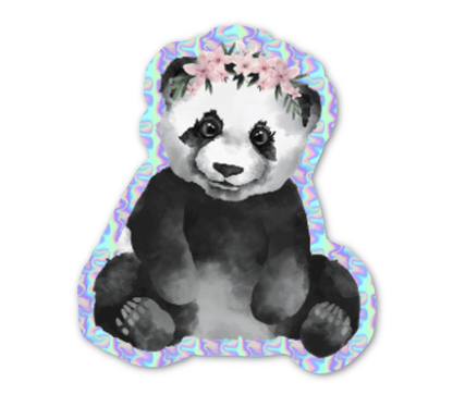 Autocollant holographique Panda - Autocollants - Créations Odie