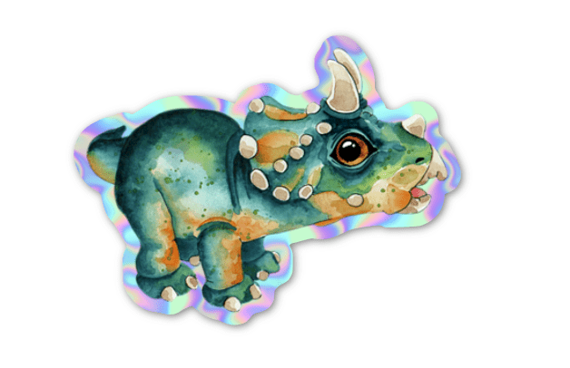 Autocollant Holographique Tricératops - Autocollants - Créations Odie