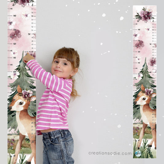 Échelle de croissance - Bébé chevreuil & fleurs - Échelle - Créations Odie