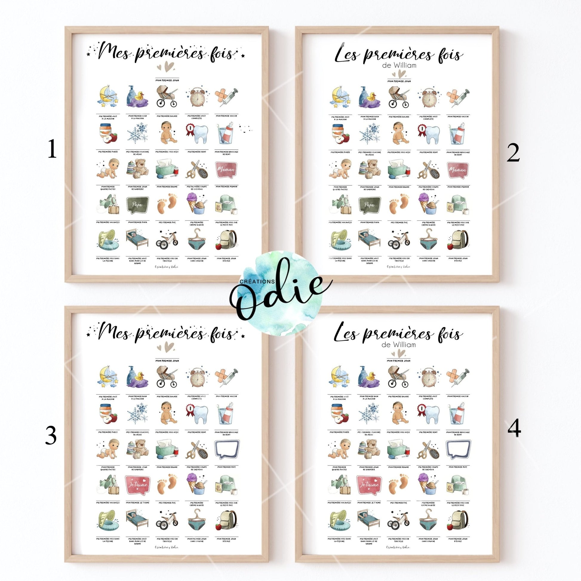  Choix d’affiches des premières fois de bébé pour décorer une chambre d’enfant avec douceur