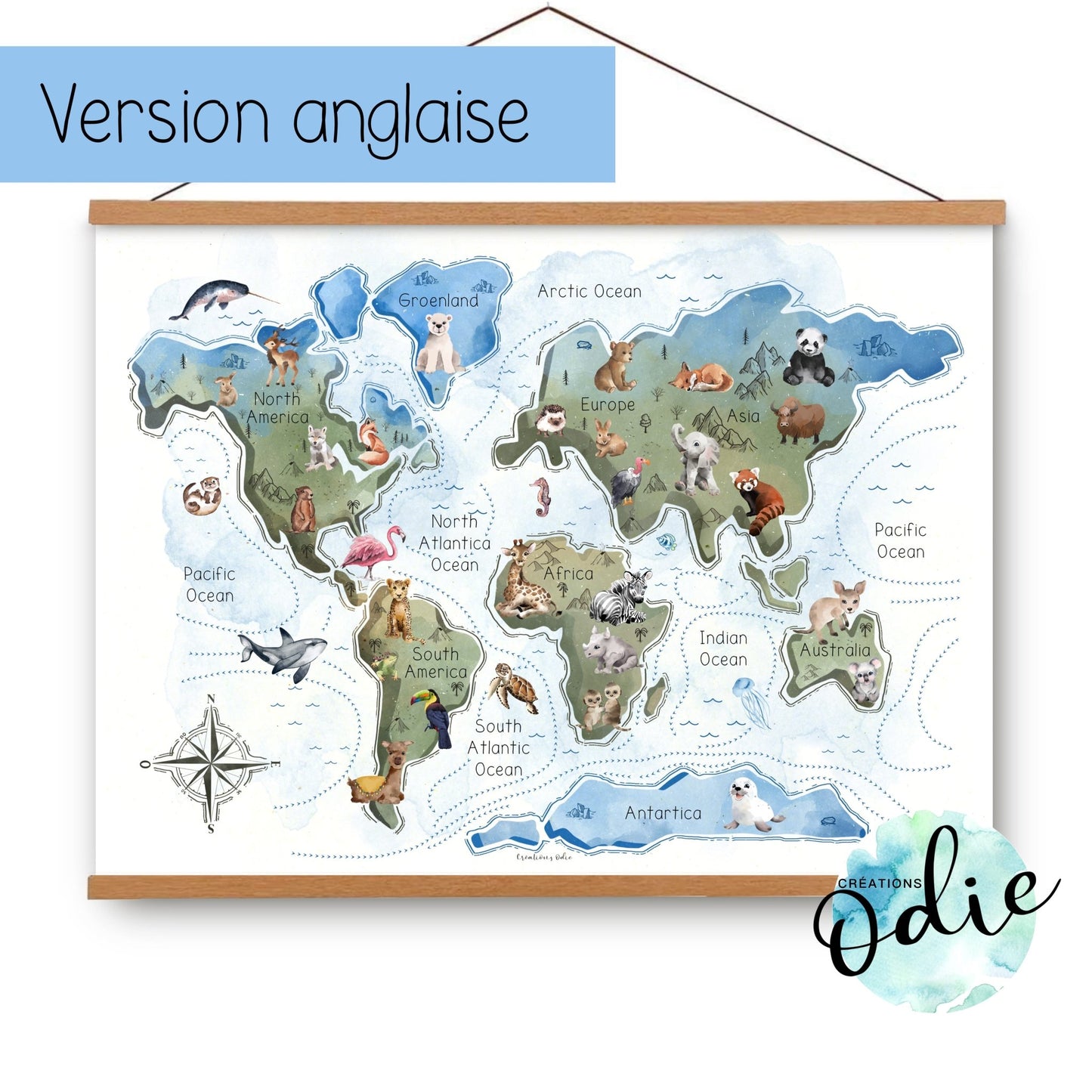 Affiche - Carte du monde - Affiche - Créations Odie